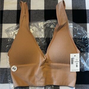 Aeropostale Tan Ribbed Bra